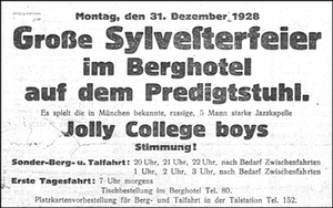 Predigtstuhlbahn Silvester1928